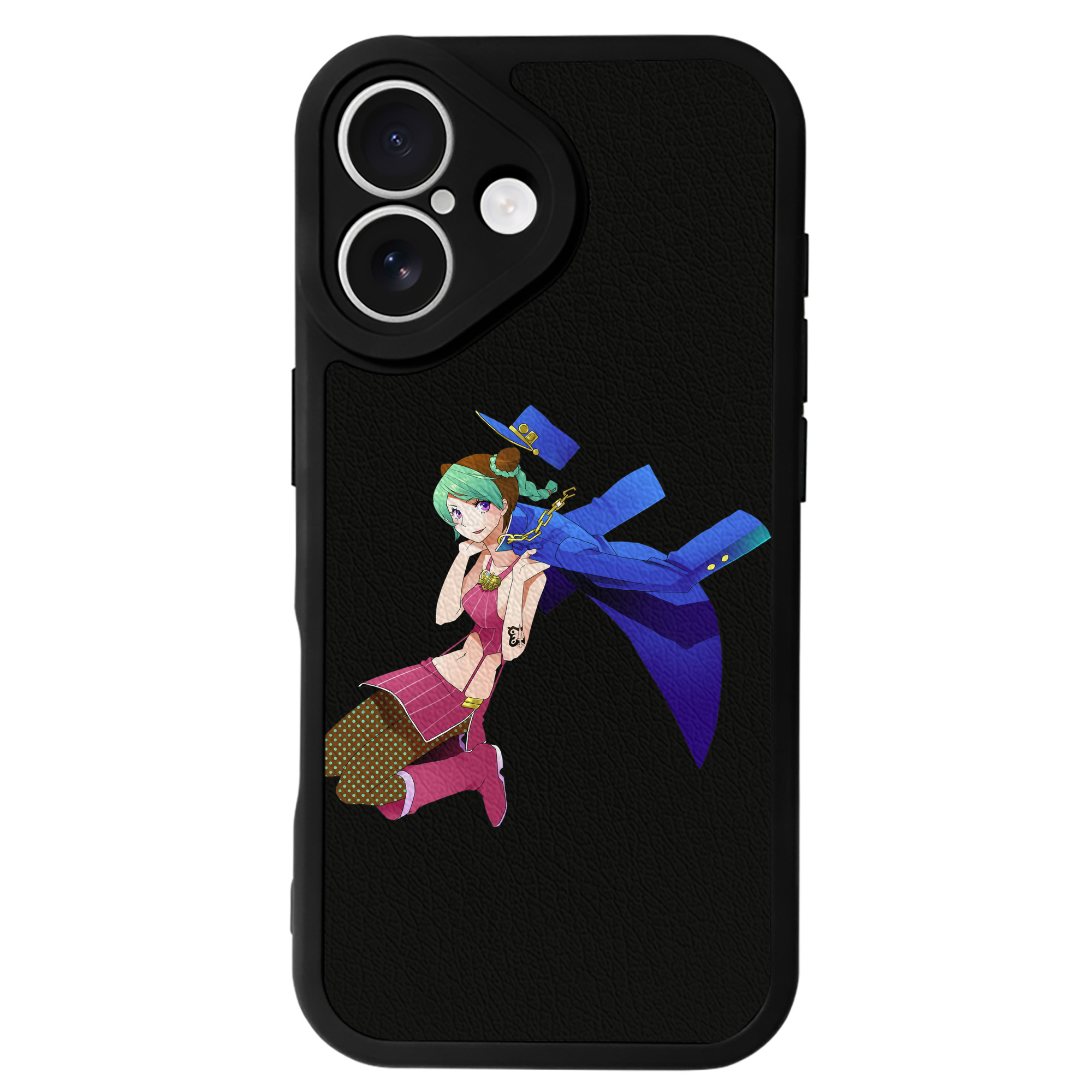 （画像用） "ジョジョの奇妙な冒険 くうじょう ジョリーン JoJo's Bizarre Adventure Jolyne Cujoh " 【iPhone 16シリーズ対応】シリコンスマホケース（レザー調） 材質：シリコン